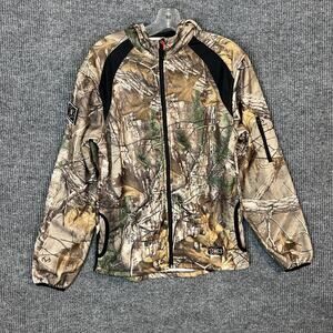 10X Full Zip Lightweight Jacket Real Tree Camo Hunting Sz Small Hooded Outdoor